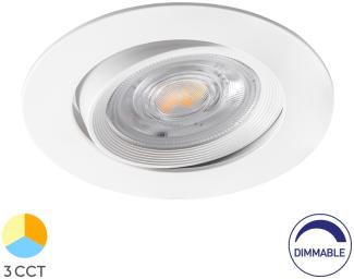 LED Rund 7W Dimmbar Einbaustrahler schwenkbar 3in1 CCT Spot 650lm Warmweiß - Kaltweiß