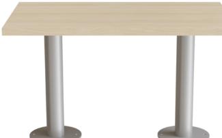 Tisch Marie 1200x700 mm Höhe 1100 mm Gestell Birke massiv und Aluminium grau
