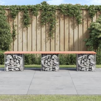 vidaXL Gartenbank aus Gabionen 203x44x42 cm Massivholz Douglasie