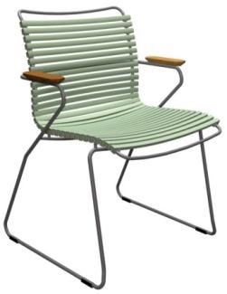 Outdoor Stuhl Click mit Armlehne pastellgrün
