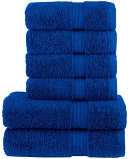 6 tlg. Premium-Handtuch-Set Blau 600 g/m² 100% Baumwolle 137555