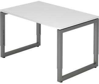 'RS12' Schreibtisch O-Fuß eckig 120x80cm Weiß / Graphit