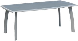 Inko Aluminium-Glastisch Spraystone silber/grau 180x100x74 cm Gartentisch Terrassentisch
