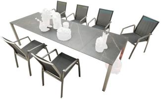 SIT Mobilia 7-tlg Sitzgruppe Etna/Argentina Edelstahl/Dekton/schwarz 210x95 cm