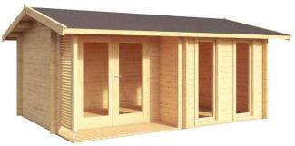 Lasita Maja Gartenhaus Hampshire ISO Gartenhaus aus Holz in Rot Holzhaus mit 44 mm Wandstärke Blockbohlenhaus
