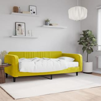 Tagesbett mit Matratze Gelb 100x200 cm Samt