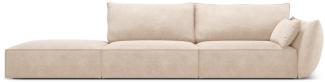 Micadoni 4-Sitzer Links Sofa Kaelle | Bezug Beige | Beinfarbe Black Plastic