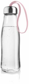 Eva Solo Glastrinkflasche Rose Quartz, Trinkflasche, Wasserflasche, Edelstahl, Kunststoff, Nylon, Rosa, 500 ml, 575046