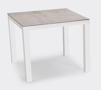 Best Freizeitmöbel Alu-Tisch Houston Gartentisch outdoor ca. 90x90x74,5 cm weiss/silber