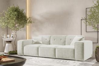 Sofa Designersofa CESINA 3-Sitzer in Stoff Perfect Harmony Cremeweiß