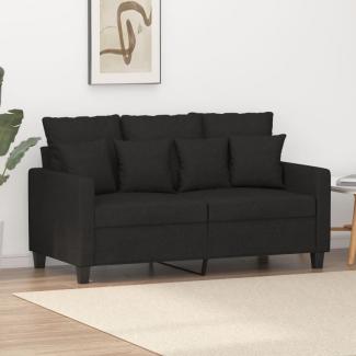 2-Sitzer-Sofa Schwarz 120 cm Stoff (Farbe: Schwarz)