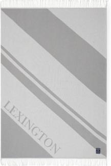LEXINGTON Decke Logo Recycled Cotton Gray White (130x170) 10004011-7600-TH10