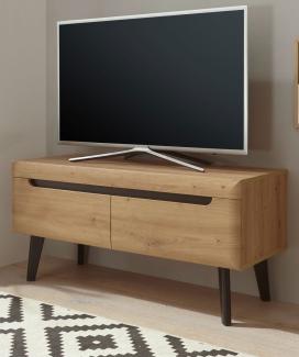 TV-Lowboard Ronson in Eiche Artisan und schwarz 107 x 50 cm
