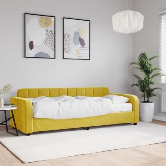 Tagesbett mit Matratze Gelb 80x200 cm Samt