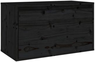 Wandschrank Schwarz 60x30x35 cm Massivholz Kiefer