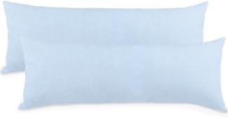 aqua-textil Classic Line Kissenbezug 2er-Set 40 x 145 cm Aqua blau Baumwolle Seitenschläferkissen Bezug Reißverschluss