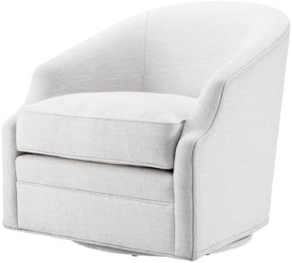 Casa Padrino Luxus Drehsessel Weiß 72 x 82 x H. 74 cm - Wohnzimmer Sessel - Luxus Möbel