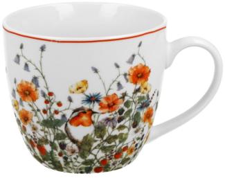 DUO FLORAL Becher 460 ml WILD BIRD in Tragetasche, New Bone China Porzellan