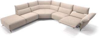 Sofanella Wohnlandschaft CUNEO Stoffsofa Sofagarnitur Couch in Creme
