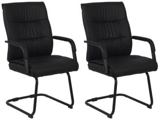 2er Set Besucherstühle Sievert (Farbe: schwarz/schwarz)