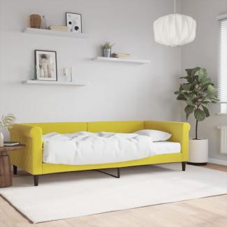 Tagesbett mit Matratze Gelb 90x200 cm Samt (Farbe: Gelb)