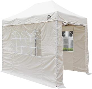 All Seasons Gazebos 3x2m vollständig wasserdichtes Faltpavillon mit 4 hochwertigen Seitenteilen - Beige