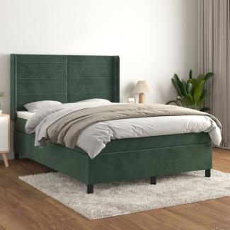 Boxspringbett mit Matratze Dunkelgrün 140x190 cm Samt 3132738