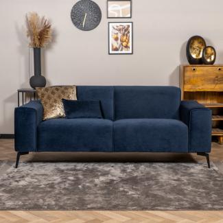 Bronx71 Vegas' Samt Sofa, 2,5-Sitzer, dunkelblau, 78 x 97 x 198 cm