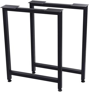 Tischgestell Lundtoft 2er-Set Stahl 72x55cm Schwarz [en. casa]