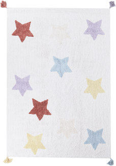 Kinderteppich aus Baumwolle Sterne 140 x 200 cm mehrfarbig MEREVI