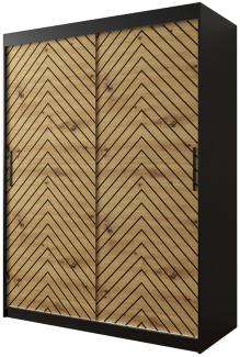 Kleiderschrank Sonter I 150 (Farbe: Schwarz / Artisan Eiche + Schwarz, Größe: 150 cm, ohne Schubladen)