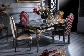 Casa Padrino Luxus Barock Esszimmer Set - Esstisch und 4 Esszimmerstühle - Esszimmermöbel im Barockstil