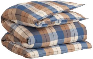 GANT Bettdeckenbezug Bettwäsche Flannel Check Deep Blue 155 x 220 cm