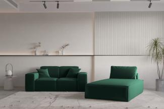 Sofa Set 2-teilig Sezlong und Sofa 2-Sitzer CELES PREMIUM Stoff Opera Velvet Grün