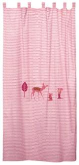 TAFTAN Reh Vorhang mit Schlaufen, 145 x 280 cm, rosa