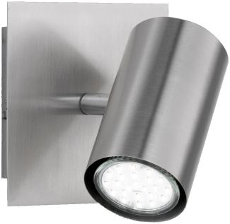 Dimmbare LED Wandleuchte aus Silber mattem Metall mit schwenkbarem Spot