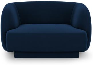 Micadoni Samtstoff Sessel Miley | Bezug Royal Blue | Beinfarbe Black Plastic