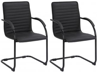 2er Set Besucherstühle Tira Kunstleder (Farbe: schwarz/schwarz)