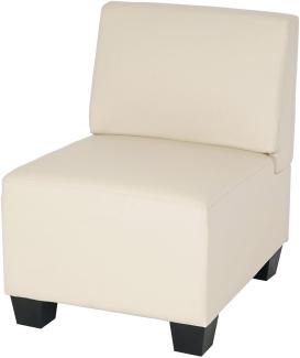 Modular Sessel ohne Armlehnen, Mittelteil Lyon, Kunstleder ~ creme