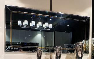Casa Padrino Luxus Wandspiegel Silber / Gold 210 x 4 x H. 130 cm - Rechteckiger Wohnzimmer Spiegel - Luxus Möbel