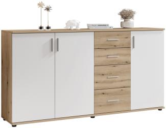 Kommode BC1040 Sideboard Evoke Eiche Nb. / Weiß ca, 160/84/35 cm