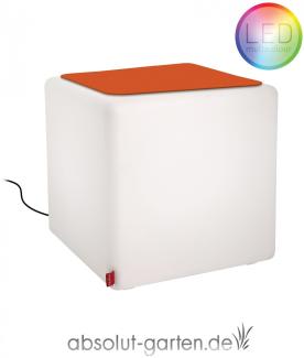 Beistelltisch Cube Outdoor LED (Sitzkissen - orange)