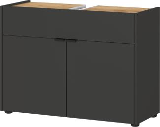 Stoßfester Unterschrank mit Siphonaussparung, 80x34x60, Easy-Clean, AVIS Kollektion von Kadima Design. Farbe: Grau-Beige