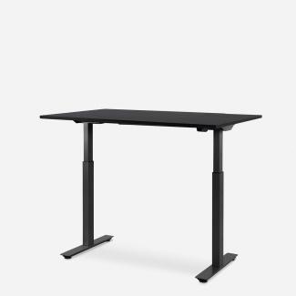 120 x 80 cm WRK21® SMART - Sorano Eiche Dunkelbraun / Schwarz elektrisch höhenverstellbarer Schreibtisch
