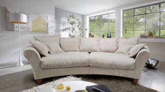 Megasofa Sofa CORDULA Couch halbrund Stoff Cord beige