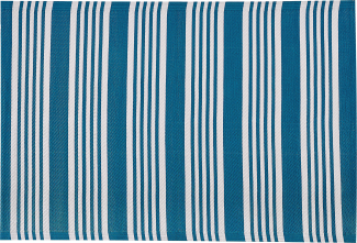 Outdoor Teppich blau 120 x 180 cm Streifenmuster Kurzflor ELURU