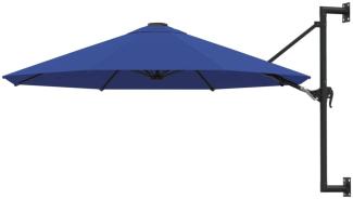 vidaXL Sonnenschirm Wandmontage mit Metallmast 300 cm Blau