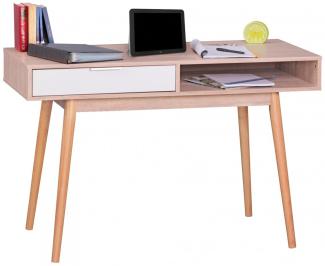 Konsole Sekretär Schreibtisch - Belimo XL - 120x79x55 cm Sonoma/Weiß