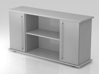 Sideboard 2 Türen, 166cm, SG Grau / Silber