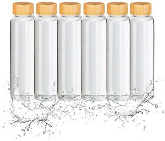 6x Trinkflasche mit Bambusdeckel 500ml 10042261